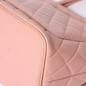 CHANEL Reproduction Tote Handbag A01804 No. 6 Coco Mark Caviar Skin Pink Good Condition Used 4a000393