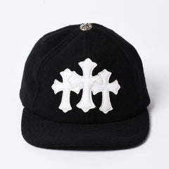 Very Good Condition CHROME HEARTS TRUCKER CAP Cemetery Cross Patch Trucker Cap ONE SIZE Wool Silver 925 Used 4a000541