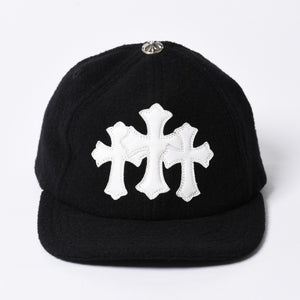 Very Good Condition CHROME HEARTS TRUCKER CAP Cemetery Cross Patch Trucker Cap ONE SIZE Wool Silver 925 Used 4a000541