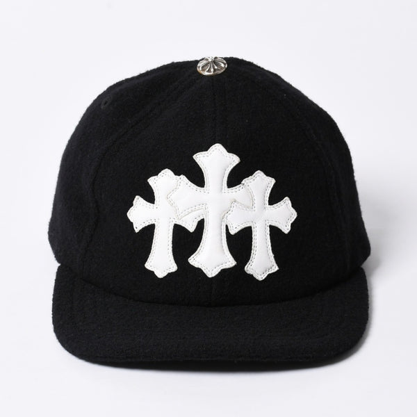 Very Good Condition CHROME HEARTS TRUCKER CAP Cemetery Cross Patch Trucker Cap ONE SIZE Wool Silver 925 Used 4a000541