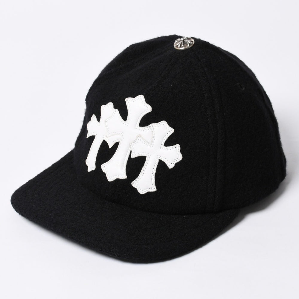 Very Good Condition CHROME HEARTS TRUCKER CAP Cemetery Cross Patch Trucker Cap ONE SIZE Wool Silver 925 Used 4a000541