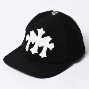 Very Good Condition CHROME HEARTS TRUCKER CAP Cemetery Cross Patch Trucker Cap ONE SIZE Wool Silver 925 Used 4a000541