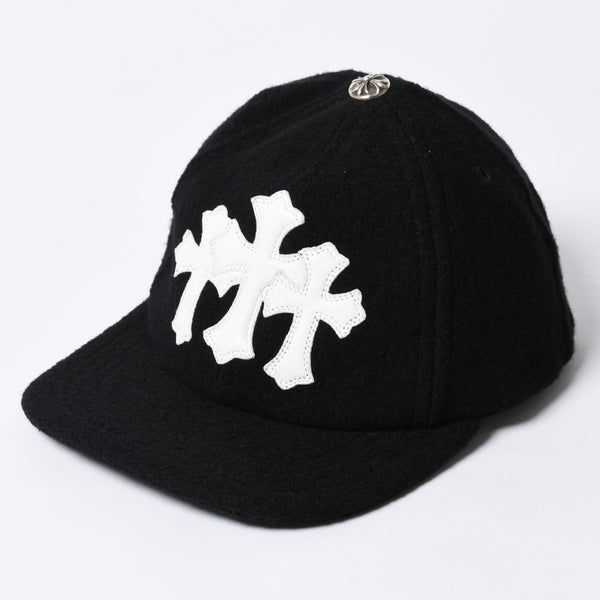 Very Good Condition CHROME HEARTS TRUCKER CAP Cemetery Cross Patch Trucker Cap ONE SIZE Wool Silver 925 Used 4a000541