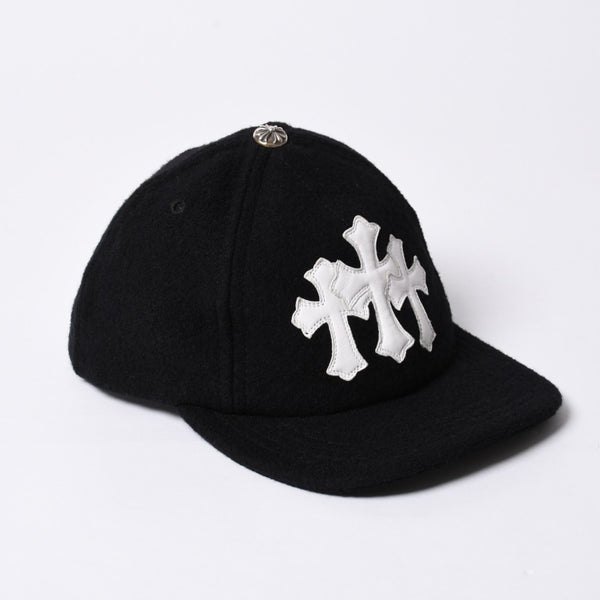Very Good Condition CHROME HEARTS TRUCKER CAP Cemetery Cross Patch Trucker Cap ONE SIZE Wool Silver 925 Used 4a000541