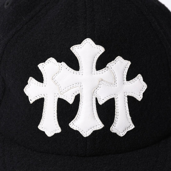 Very Good Condition CHROME HEARTS TRUCKER CAP Cemetery Cross Patch Trucker Cap ONE SIZE Wool Silver 925 Used 4a000541