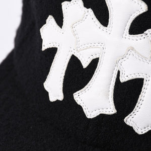 Very Good Condition CHROME HEARTS TRUCKER CAP Cemetery Cross Patch Trucker Cap ONE SIZE Wool Silver 925 Used 4a000541