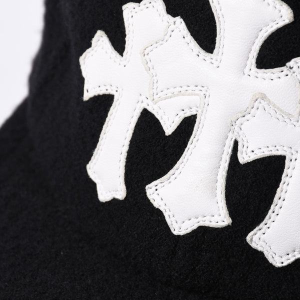 Very Good Condition CHROME HEARTS TRUCKER CAP Cemetery Cross Patch Trucker Cap ONE SIZE Wool Silver 925 Used 4a000541