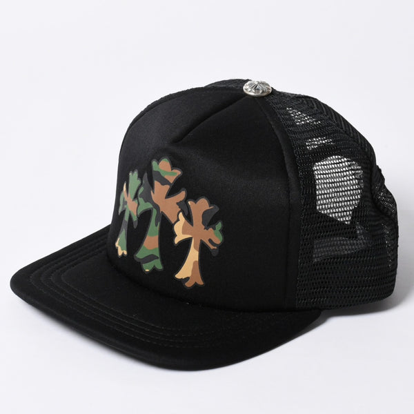 New and unused CHROME HEARTS King Taco Trucker Hat ONE SIZE Cemetery Cross Used 4a000532