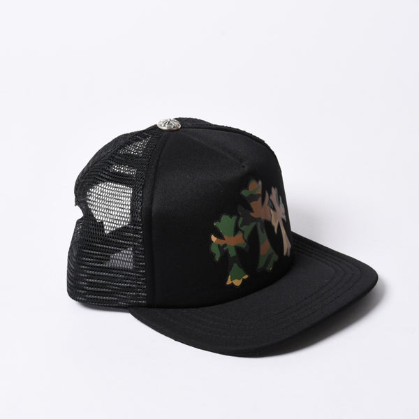 New and unused CHROME HEARTS King Taco Trucker Hat ONE SIZE Cemetery Cross Used 4a000532