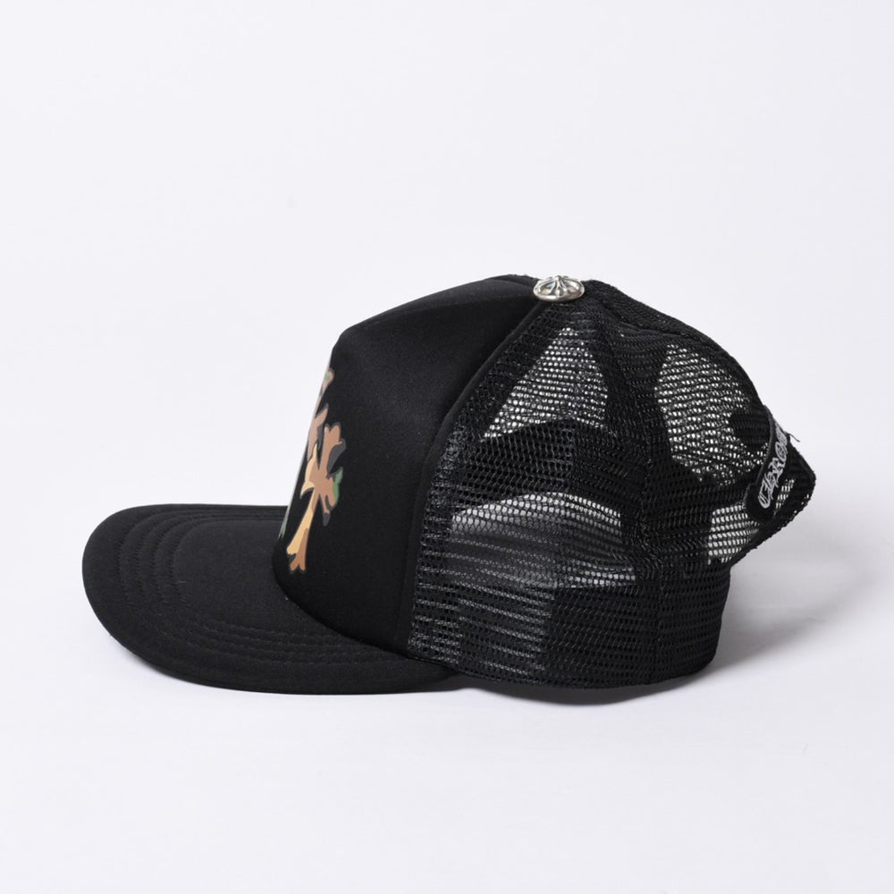 New and unused CHROME HEARTS King Taco Trucker Hat ONE SIZE Cemetery Cross Used 4a000532