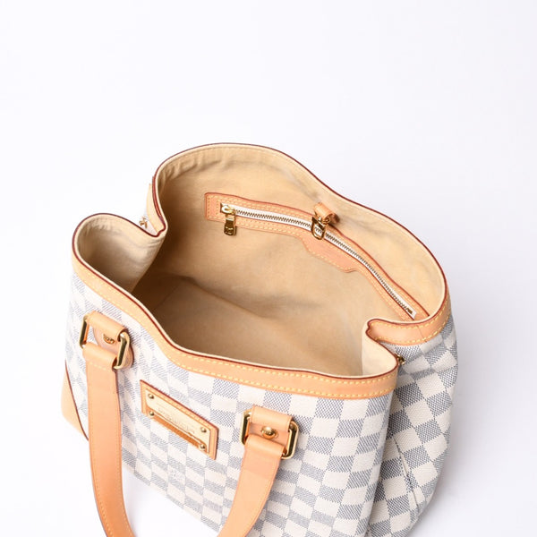 極美品 LOUIS VUITTON ルイヴィトン ハンドバッグ N51207 ハムステッドPM ホワイト ダミエアズール中古 4a000394
