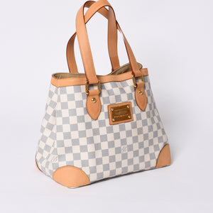 極美品 LOUIS VUITTON ルイヴィトン ハンドバッグ N51207 ハムステッドPM ホワイト ダミエアズール中古 4a000394