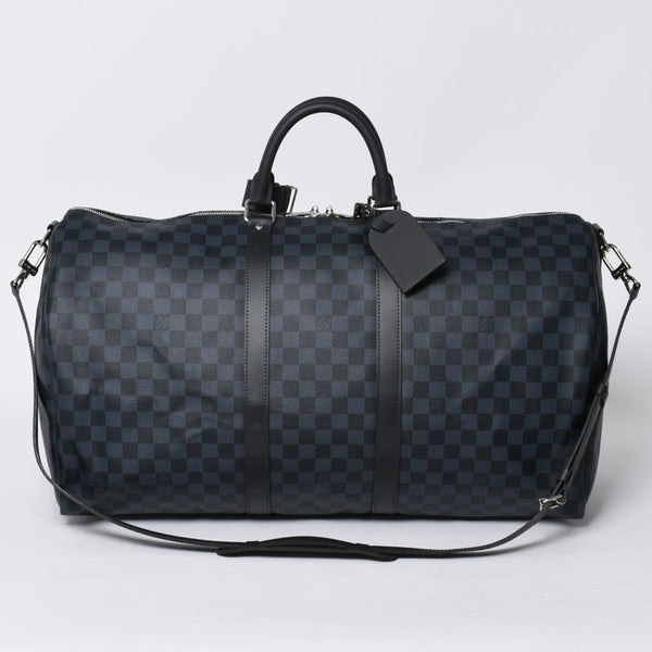 Very good condition LOUIS VUITTON Keepall Bandouliere 55 Boston bag N41356 Damier Graphite Cobalt Black Used 4a000377