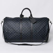画像をギャラリービューアに読み込む, 極美品 LOUIS VUITTON ルイヴィトン キーポル バンドリエール55 ボストンバッグ N41356 ダミエグラフィット コバルト ブラック 中古 4a000377