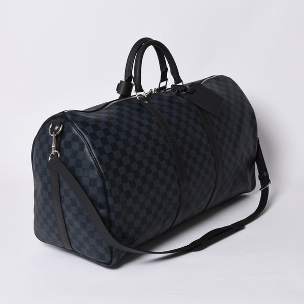 Very good condition LOUIS VUITTON Keepall Bandouliere 55 Boston bag N41356 Damier Graphite Cobalt Black Used 4a000377