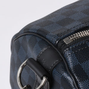Very good condition LOUIS VUITTON Keepall Bandouliere 55 Boston bag N41356 Damier Graphite Cobalt Black Used 4a000377