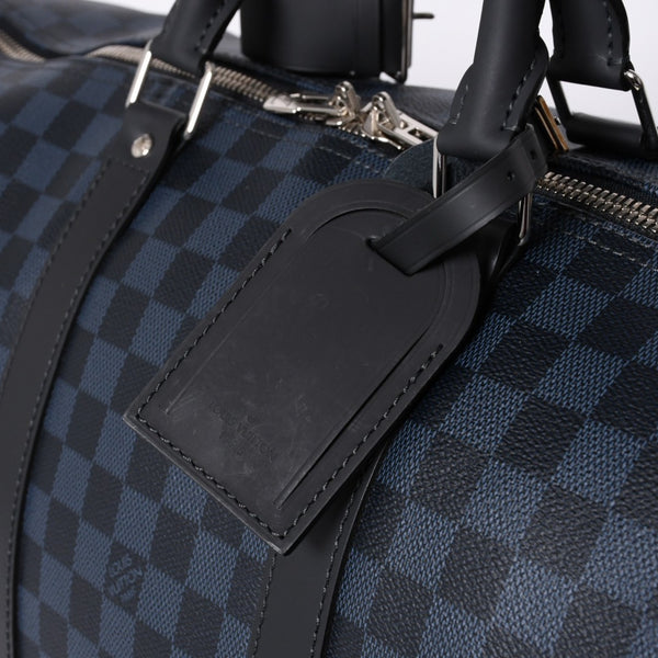 Very good condition LOUIS VUITTON Keepall Bandouliere 55 Boston bag N41356 Damier Graphite Cobalt Black Used 4a000377
