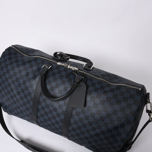 Very good condition LOUIS VUITTON Keepall Bandouliere 55 Boston bag N41356 Damier Graphite Cobalt Black Used 4a000377