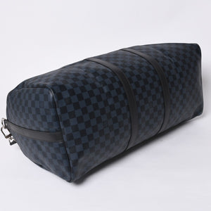 Very good condition LOUIS VUITTON Keepall Bandouliere 55 Boston bag N41356 Damier Graphite Cobalt Black Used 4a000377