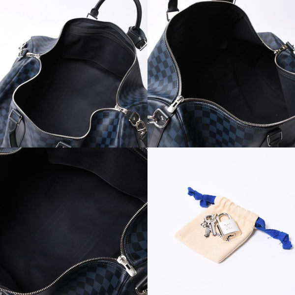 Very good condition LOUIS VUITTON Keepall Bandouliere 55 Boston bag N41356 Damier Graphite Cobalt Black Used 4a000377