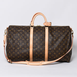 新品同様 LOUIS VUITTON ルイヴィトン キーポル55 ボストンバッグ M41424 モノグラム PVCコーティングキャンバス ヌメ革 ブラウン 中古 4a000241