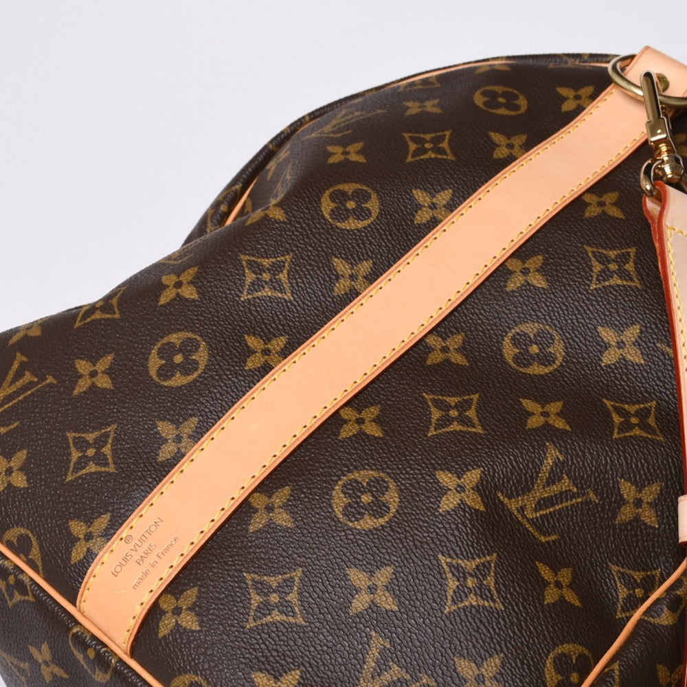 Like new LOUIS VUITTON Keepall 55 Boston bag M41424 Monogram PVC coated canvas Tanned leather Brown Used 4a000241