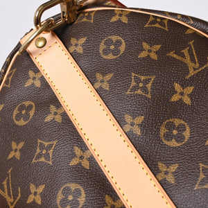 新品同様 LOUIS VUITTON ルイヴィトン キーポル55 ボストンバッグ M41424 モノグラム PVCコーティングキャンバス ヌメ革 ブラウン 中古 4a000241