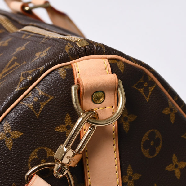 新品同様 LOUIS VUITTON ルイヴィトン キーポル55 ボストンバッグ M41424 モノグラム PVCコーティングキャンバス ヌメ革 ブラウン 中古 4a000241