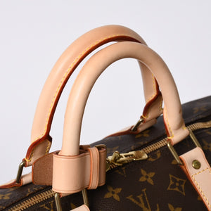新品同様 LOUIS VUITTON ルイヴィトン キーポル55 ボストンバッグ M41424 モノグラム PVCコーティングキャンバス ヌメ革 ブラウン 中古 4a000241