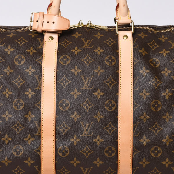 新品同様 LOUIS VUITTON ルイヴィトン キーポル55 ボストンバッグ M41424 モノグラム PVCコーティングキャンバス ヌメ革 ブラウン 中古 4a000241