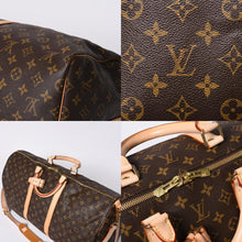 Load image into Gallery viewer, 新品同様 LOUIS VUITTON ルイヴィトン キーポル55 ボストンバッグ M41424 モノグラム PVCコーティングキャンバス ヌメ革 ブラウン 中古 4a000241