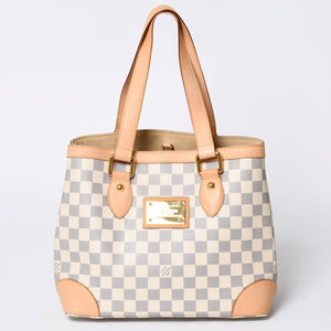 Like new LOUIS VUITTON Handbag N51207 Hampstead PM White Damier Azur Used 4a000395