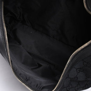 GUCCI Gucci Hobo One Shoulder Bag 002113 GG Canvas Silver Hardware Black Good Condition Used 4a000191