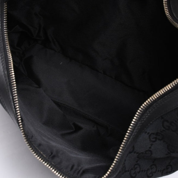 GUCCI Gucci Hobo One Shoulder Bag 002113 GG Canvas Silver Hardware Black Good Condition Used 4a000191