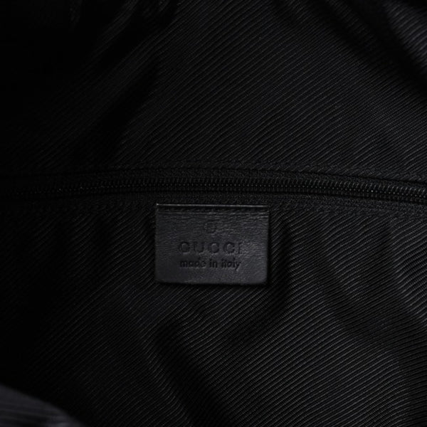GUCCI Gucci Hobo One Shoulder Bag 002113 GG Canvas Silver Hardware Black Good Condition Used 4a000191