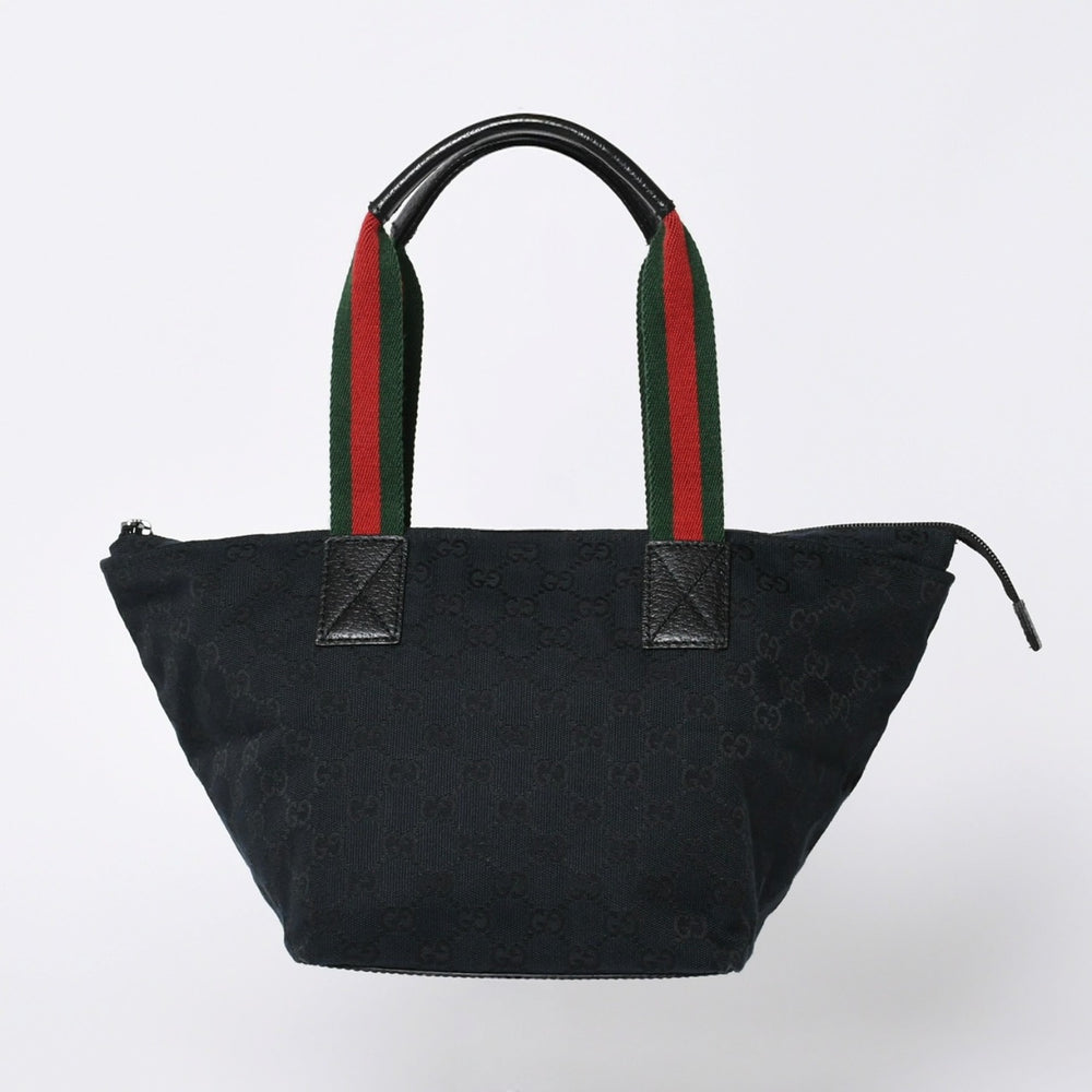 GUCCI グッチ ハンドバッグ 214397 シェリーライン GGキャンバス シルバー金具 ネイビー 美品 中古 4a000222