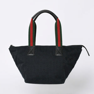 GUCCI Gucci Handbag 214397 Sherry Line GG Canvas Silver Hardware Navy Good Condition Used 4a000222