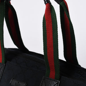 GUCCI Gucci Handbag 214397 Sherry Line GG Canvas Silver Hardware Navy Good Condition Used 4a000222