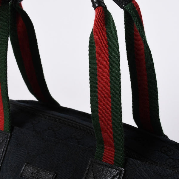 GUCCI Gucci Handbag 214397 Sherry Line GG Canvas Silver Hardware Navy Good Condition Used 4a000222