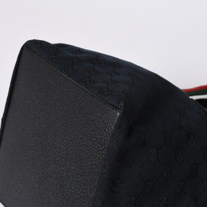 GUCCI Gucci Handbag 214397 Sherry Line GG Canvas Silver Hardware Navy Good Condition Used 4a000222