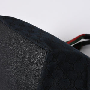 GUCCI Gucci Handbag 214397 Sherry Line GG Canvas Silver Hardware Navy Good Condition Used 4a000222