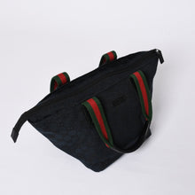 画像をギャラリービューアに読み込む, GUCCI グッチ ハンドバッグ 214397 シェリーライン GGキャンバス シルバー金具 ネイビー 美品 中古 4a000222
