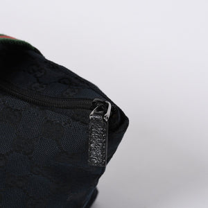 GUCCI Gucci Handbag 214397 Sherry Line GG Canvas Silver Hardware Navy Good Condition Used 4a000222