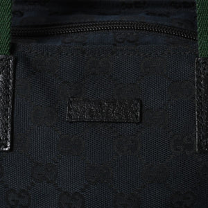 GUCCI Gucci Handbag 214397 Sherry Line GG Canvas Silver Hardware Navy Good Condition Used 4a000222