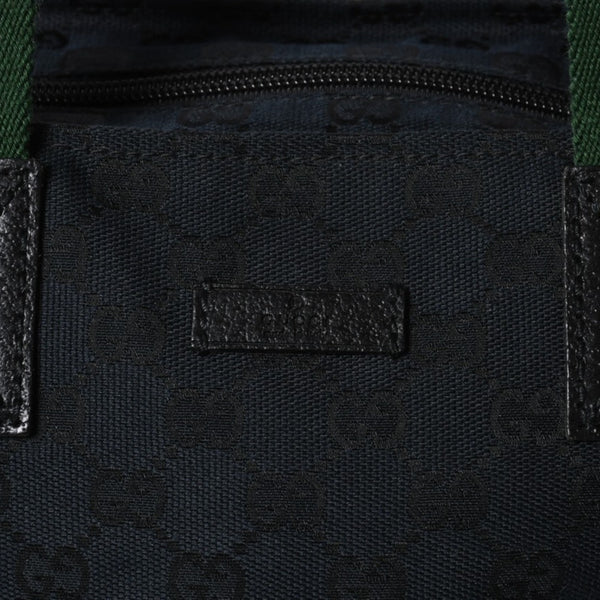 GUCCI Gucci Handbag 214397 Sherry Line GG Canvas Silver Hardware Navy Good Condition Used 4a000222