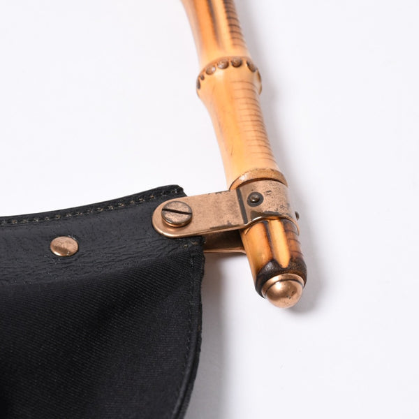 GUCCI グッチ バンブー ワンショルダー ハンド バッグ 124298 レザー GGキャンバス ブラック ブラウン 美品 中古 4a000183