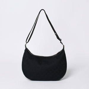 GUCCI グッチ GG柄 ハンドバック ショルダーバッグ 122790 キャンバス レザー ブラック シルバー金具 美品 中古 4a000133