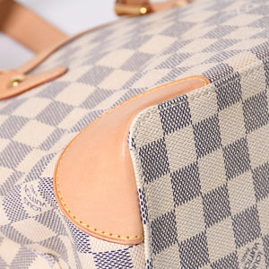 Like new LOUIS VUITTON Handbag N51207 Hampstead PM White Damier Azur Used 4a000395