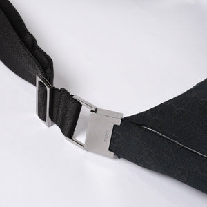 GUCCI グッチ GG柄 ハンドバック ショルダーバッグ 122790 キャンバス レザー ブラック シルバー金具 美品 中古 4a000133
