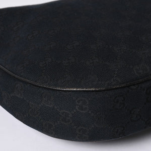 GUCCI グッチ GG柄 ハンドバック ショルダーバッグ 122790 キャンバス レザー ブラック シルバー金具 美品 中古 4a000133